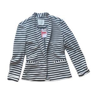NWT 1901 Nordstrom navy and white striped lightweight open front blazer